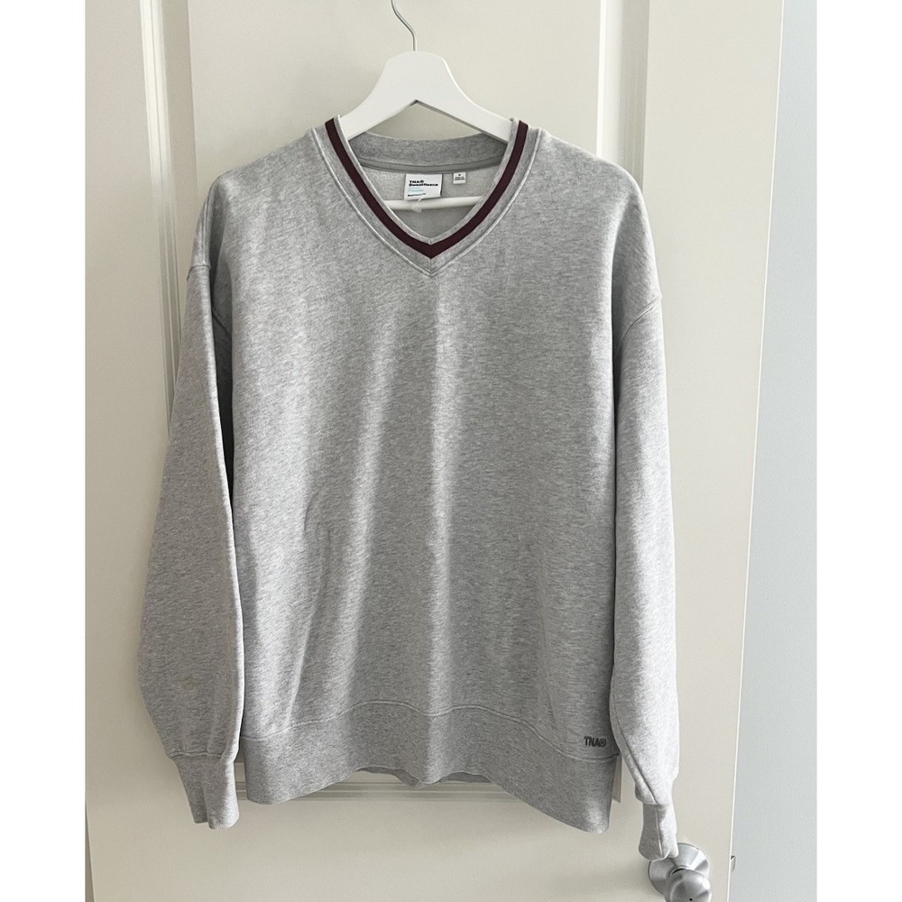 TNA Aritzia Sweatfleece Cozy Fleece V Neck Boyfriend Fit Women's Size S